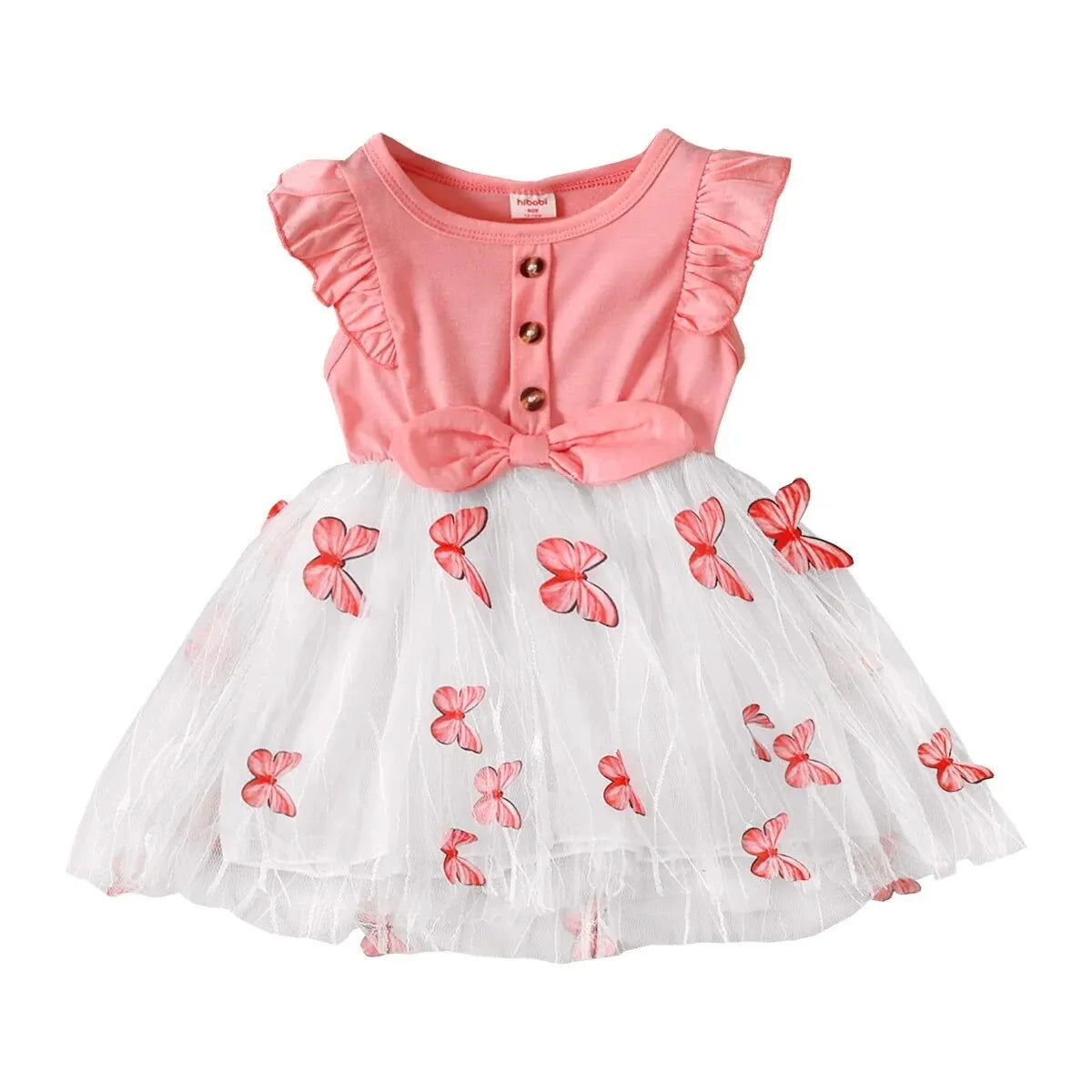 1-5 Years Kids Girl Princess Dress Beautiful Butterfly Ruffle Tulle Dress Toddler Girl Birthday Party Skirt Fashion Baby Clothes - Slobuy