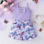 1-6 Years old Sleeveless Purple Vest Butterfly printing Short Pants Outfit Toddler Infant Fashion Clothing Suit For Kids Girl - Slobuy
