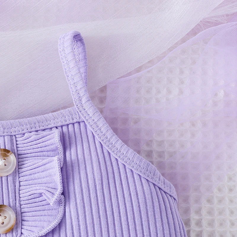 1-6 Years old Sleeveless Purple Vest Butterfly printing Short Pants Outfit Toddler Infant Fashion Clothing Suit For Kids Girl - Slobuy