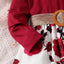 1-7 Years Children Girls New Year Dress Red Long Sleeved Flower Skirt for Birthday Wedding Party Wear Fashion Autumn Outfits - Slobuy