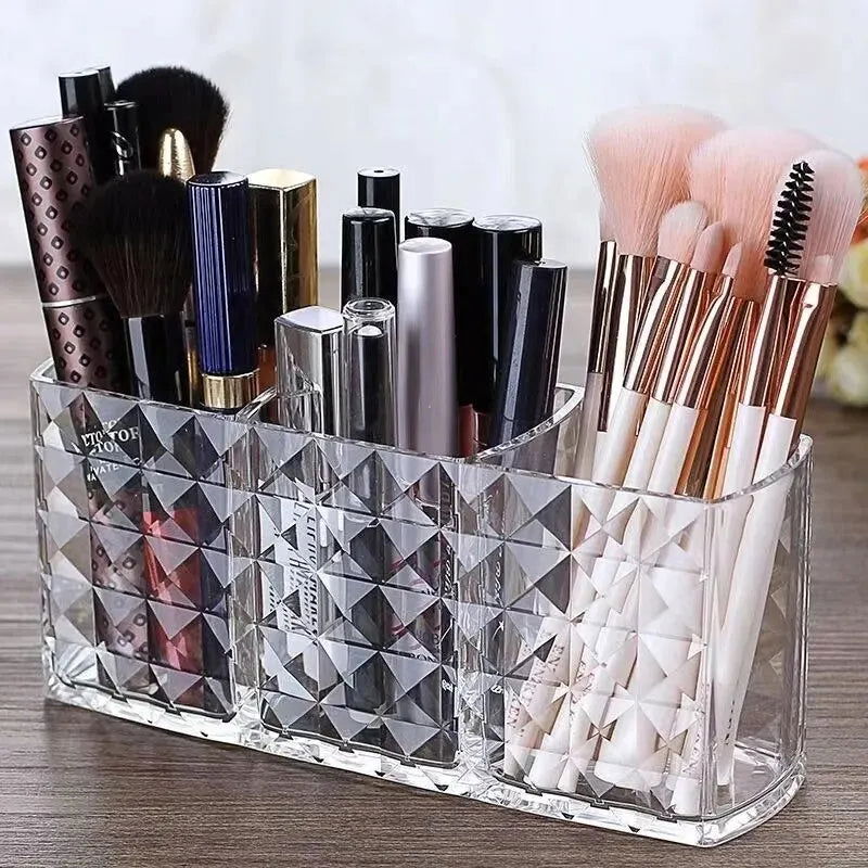 1-piece Diamond Patterned Mirror Cabinet Storage Box, Bathroom, Bathroom, Cosmetics, Lipstick Storage Rack - Slobuy