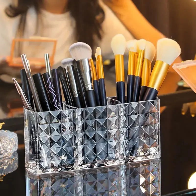 1-piece Diamond Patterned Mirror Cabinet Storage Box, Bathroom, Bathroom, Cosmetics, Lipstick Storage Rack - Slobuy