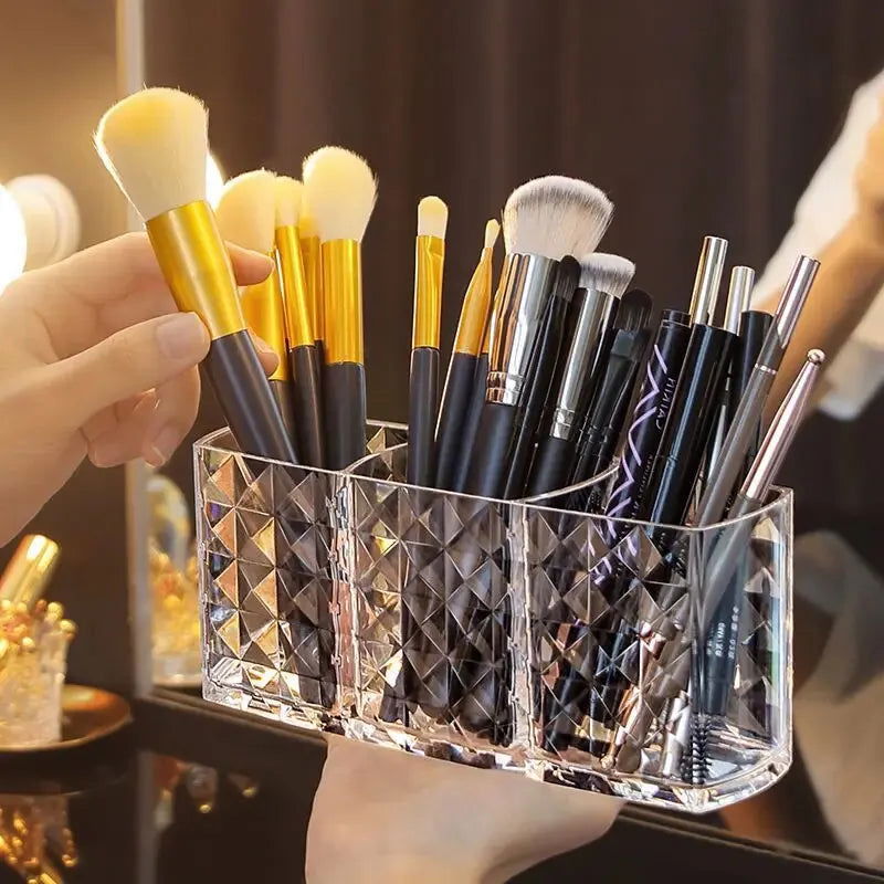1-piece Diamond Patterned Mirror Cabinet Storage Box, Bathroom, Bathroom, Cosmetics, Lipstick Storage Rack - Slobuy