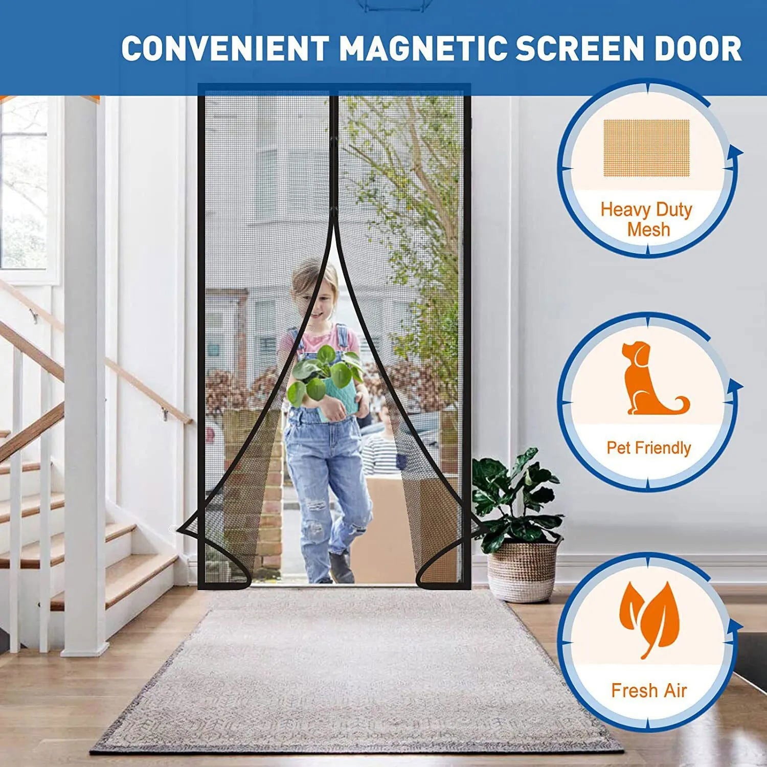1-piece Door Curtain 100CM * 210CM Mosquito Resistant Magnetic Soft Yarn Door Curtain - Slobuy
