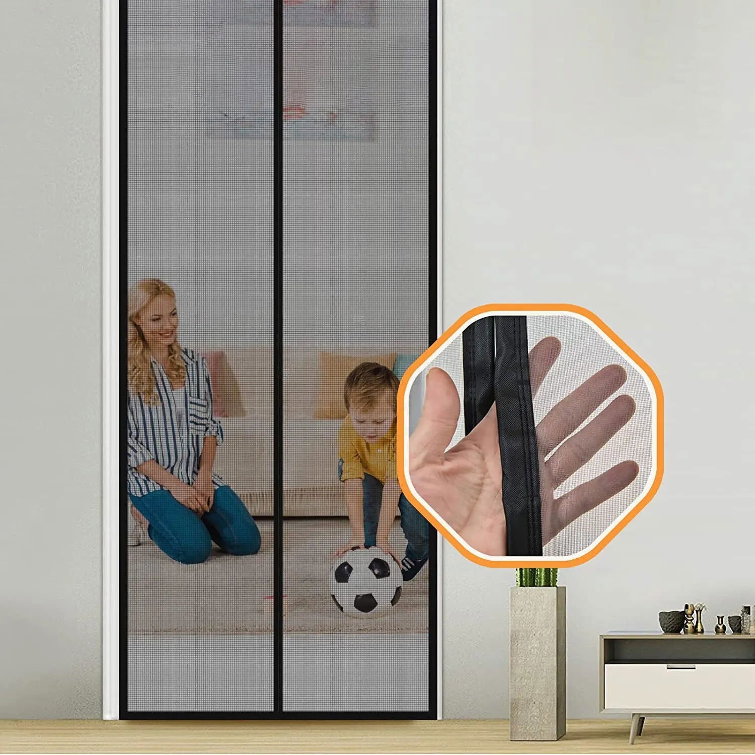 1-piece Door Curtain 100CM * 210CM Mosquito Resistant Magnetic Soft Yarn Door Curtain - Slobuy