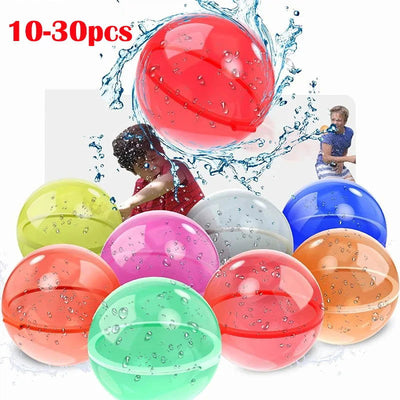 10-30Pcs Reusable Water Balloons for Kids Adults Outdoor Activities, Kids Pool Beach Bath Toys Water Bomb for Summer Games - Slobuy