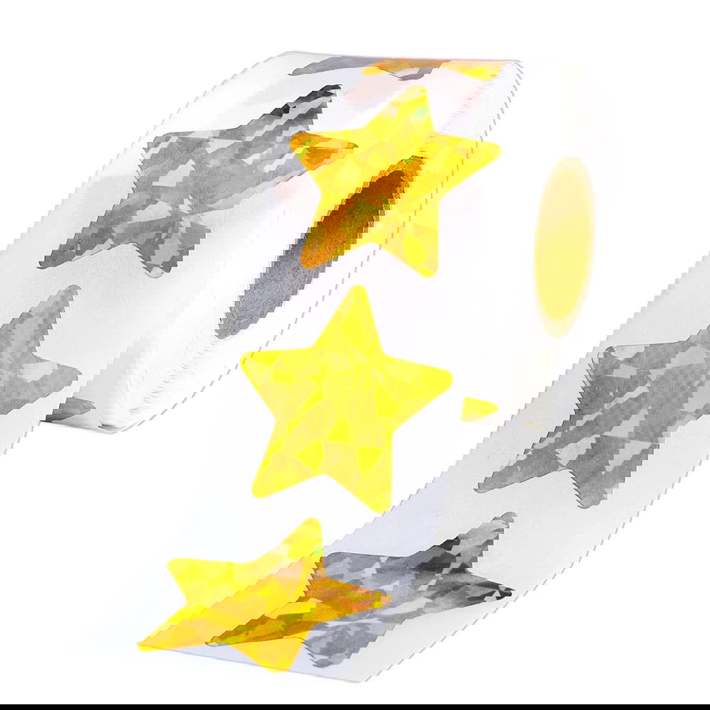 100-500pcs Glitter Star Stickers for Kids School Teacher Reward Sticker Party Decor Small Business Label Scrapbooking Stickers - Slobuy