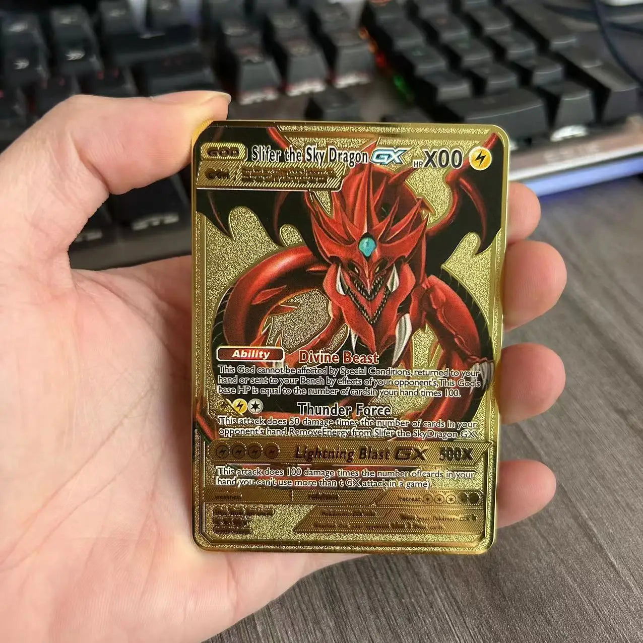 10000 Arceus Vmax DIY Golden Pokemon Cards in Spanish Iron Metal Pokmo Letters Kids Gift Game Collection Cards - Slobuy