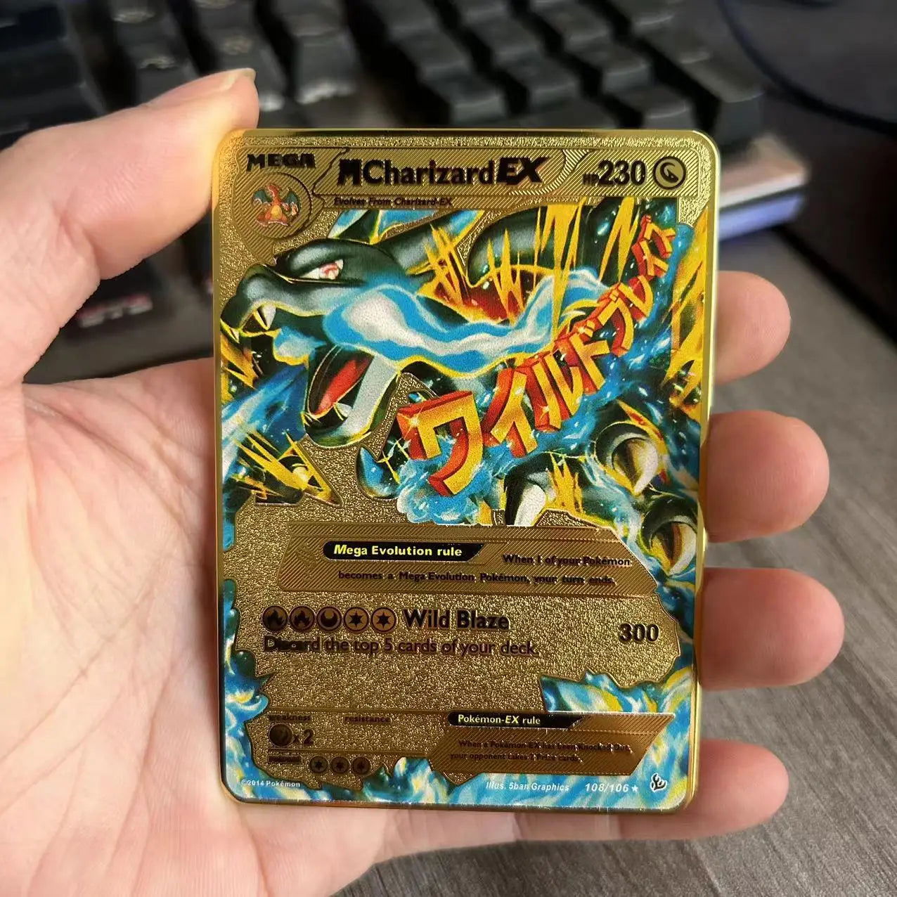 10000 Arceus Vmax DIY Golden Pokemon Cards in Spanish Iron Metal Pokmo Letters Kids Gift Game Collection Cards - Slobuy