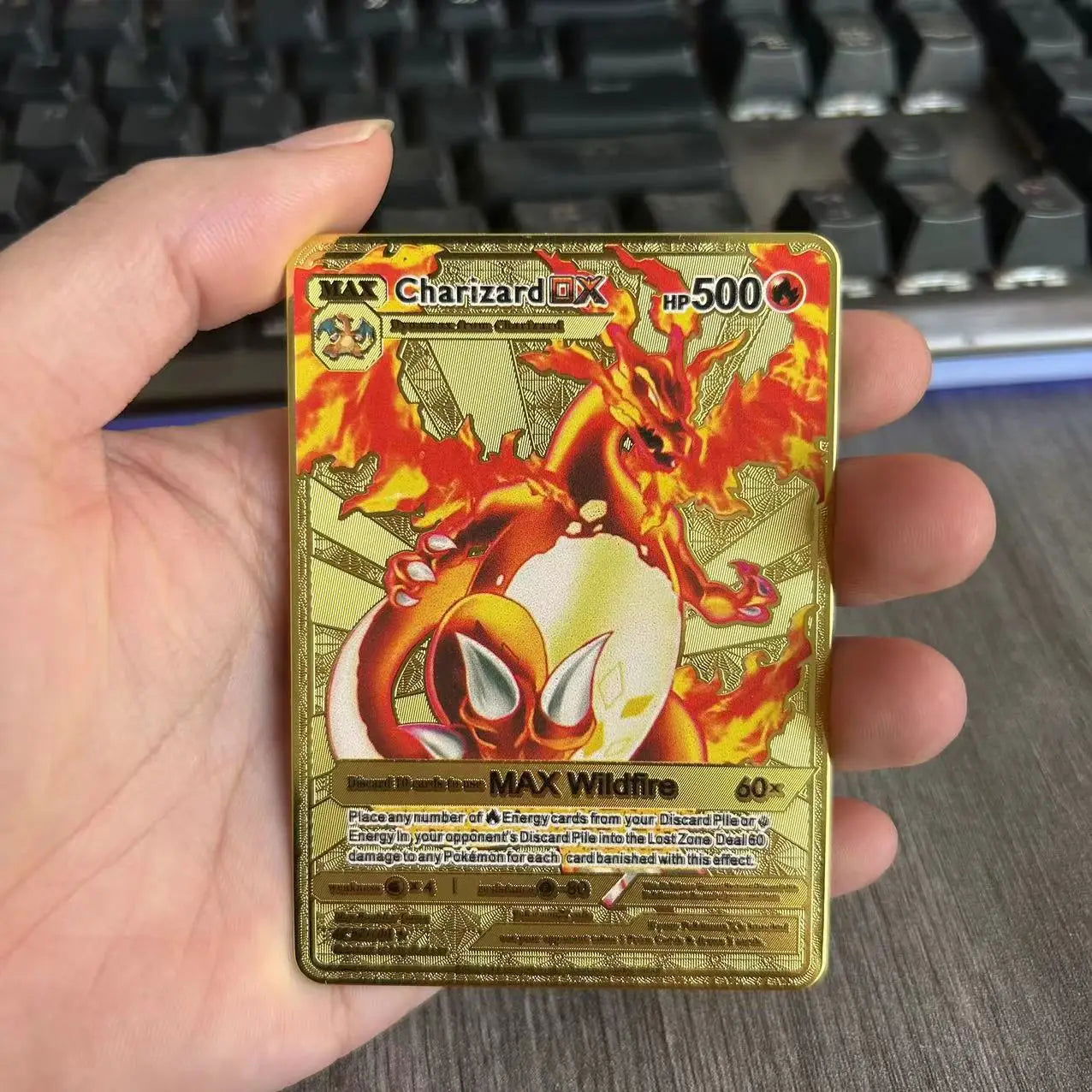 10000 Arceus Vmax DIY Golden Pokemon Cards in Spanish Iron Metal Pokmo Letters Kids Gift Game Collection Cards - Slobuy