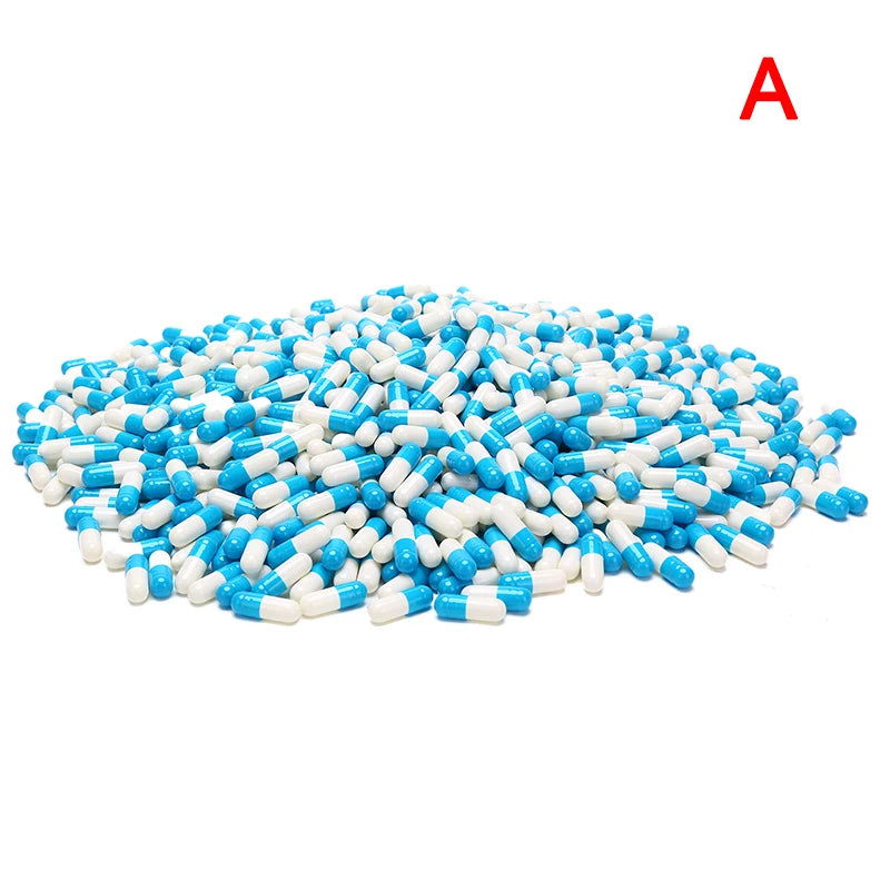 1000Pcs Empty Hard Gelatin Capsule Size 0# Clear Kosher Gel Medicine Pill Vitamins Personal Health Care Pill Cases Splitters - Slobuy