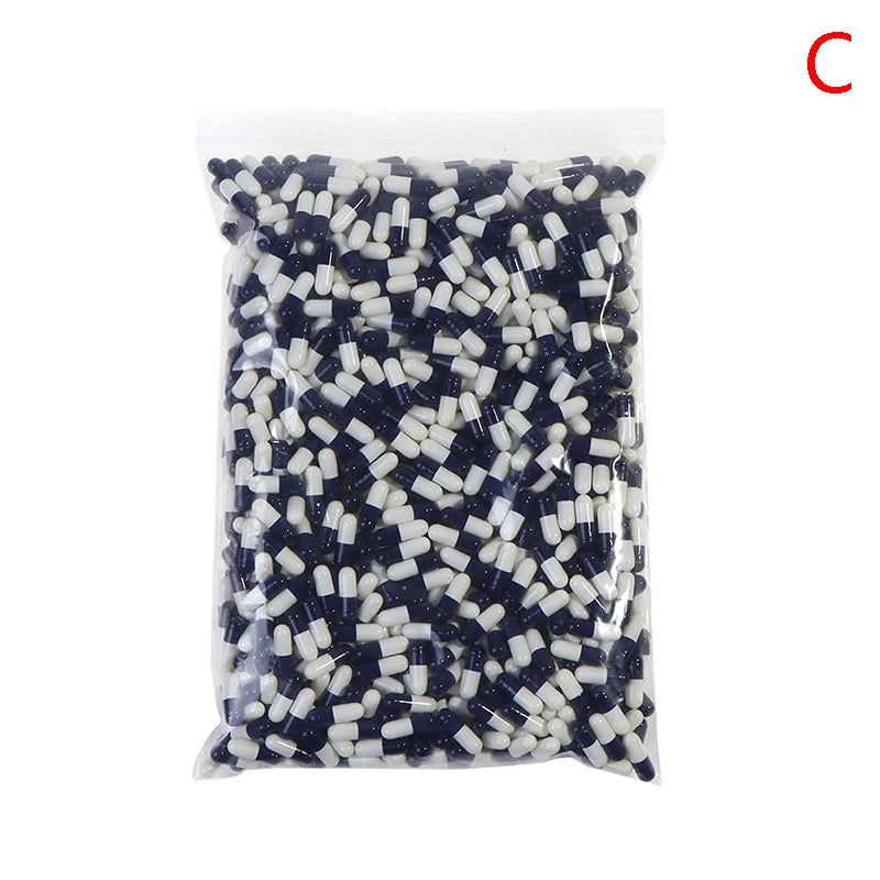 1000Pcs Empty Hard Gelatin Capsule Size 0# Clear Kosher Gel Medicine Pill Vitamins Personal Health Care Pill Cases Splitters - Slobuy