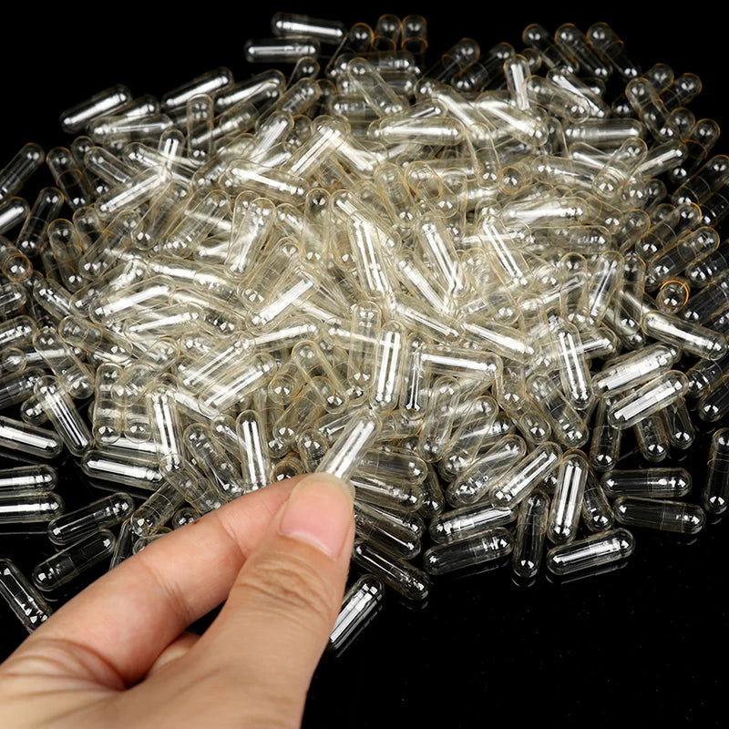 1000Pcs Empty Hard Gelatin Capsule Size 0# Clear Kosher Gel Medicine Pill Vitamins Personal Health Care Pill Cases Splitters - Slobuy