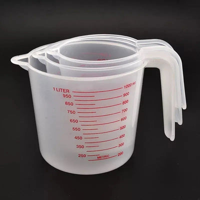 3pcs 250/500/1000ml Baking Liquid Measuring Cups PVC Scale Cup Plastic Measuring Volume Beaker Kitchen Baking Tools - Slobuy