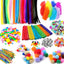 1000pcs Kids Crafts Art Supplies Kit Pipe Cleaners Pompoms Foam Stickers Feather Felt Cloth Button DIY Creative Craft Toy Gifts - Slobuy