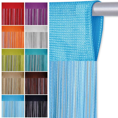 100CM X 200CM Thread Curtains Screen Ribbon String Divider Blind for Living Room Door Wall Window Panel Tassel Curtain - Slobuy