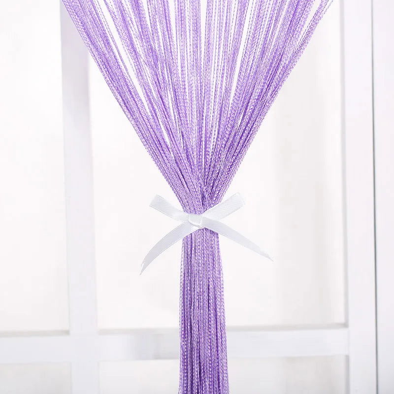 100CM X 200CM Thread Curtains Screen Ribbon String Divider Blind for Living Room Door Wall Window Panel Tassel Curtain - Slobuy