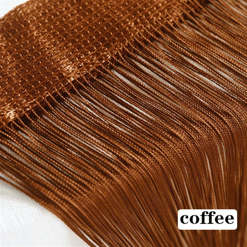 100CM X 200CM Thread Curtains Screen Ribbon String Divider Blind for Living Room Door Wall Window Panel Tassel Curtain - Slobuy