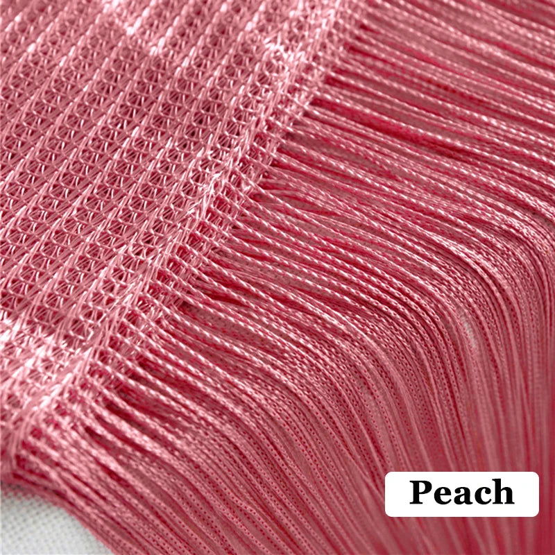 100CM X 200CM Thread Curtains Screen Ribbon String Divider Blind for Living Room Door Wall Window Panel Tassel Curtain - Slobuy
