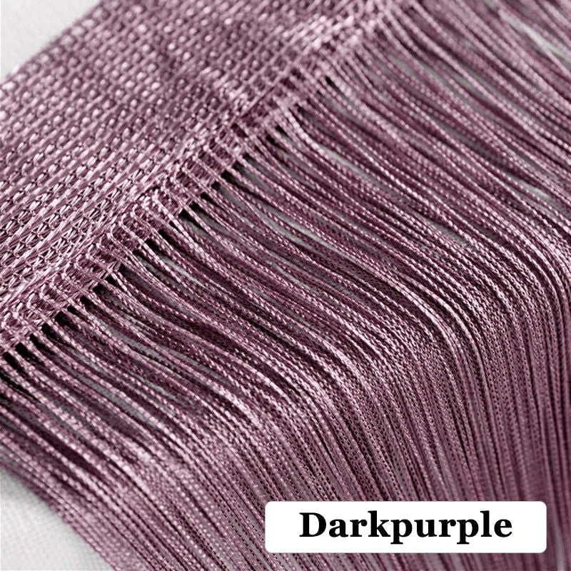 100CM X 200CM Thread Curtains Screen Ribbon String Divider Blind for Living Room Door Wall Window Panel Tassel Curtain - Slobuy