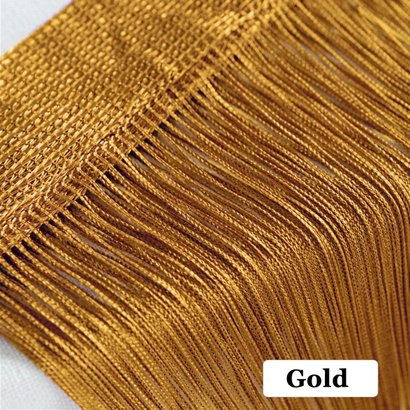 100CM X 200CM Thread Curtains Screen Ribbon String Divider Blind for Living Room Door Wall Window Panel Tassel Curtain - Slobuy