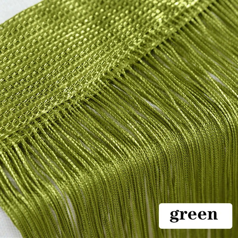 100CM X 200CM Thread Curtains Screen Ribbon String Divider Blind for Living Room Door Wall Window Panel Tassel Curtain - Slobuy