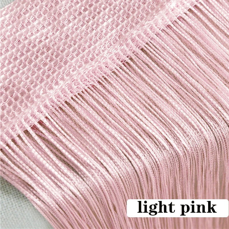100CM X 200CM Thread Curtains Screen Ribbon String Divider Blind for Living Room Door Wall Window Panel Tassel Curtain - Slobuy
