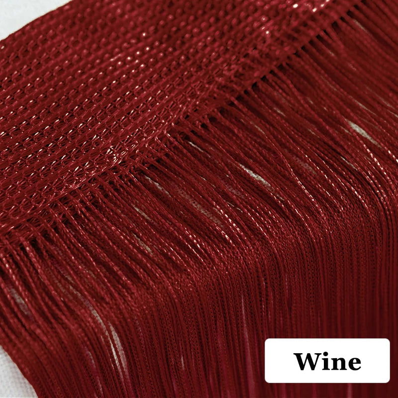 100CM X 200CM Thread Curtains Screen Ribbon String Divider Blind for Living Room Door Wall Window Panel Tassel Curtain - Slobuy