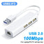 100Mbps USB C Network Card USB To RJ45 Ethernet Lan Adapter 3 USB 2.0 Type C Hub for MacBook Xiaomi Samsung Huawei PC Computer - Slobuy