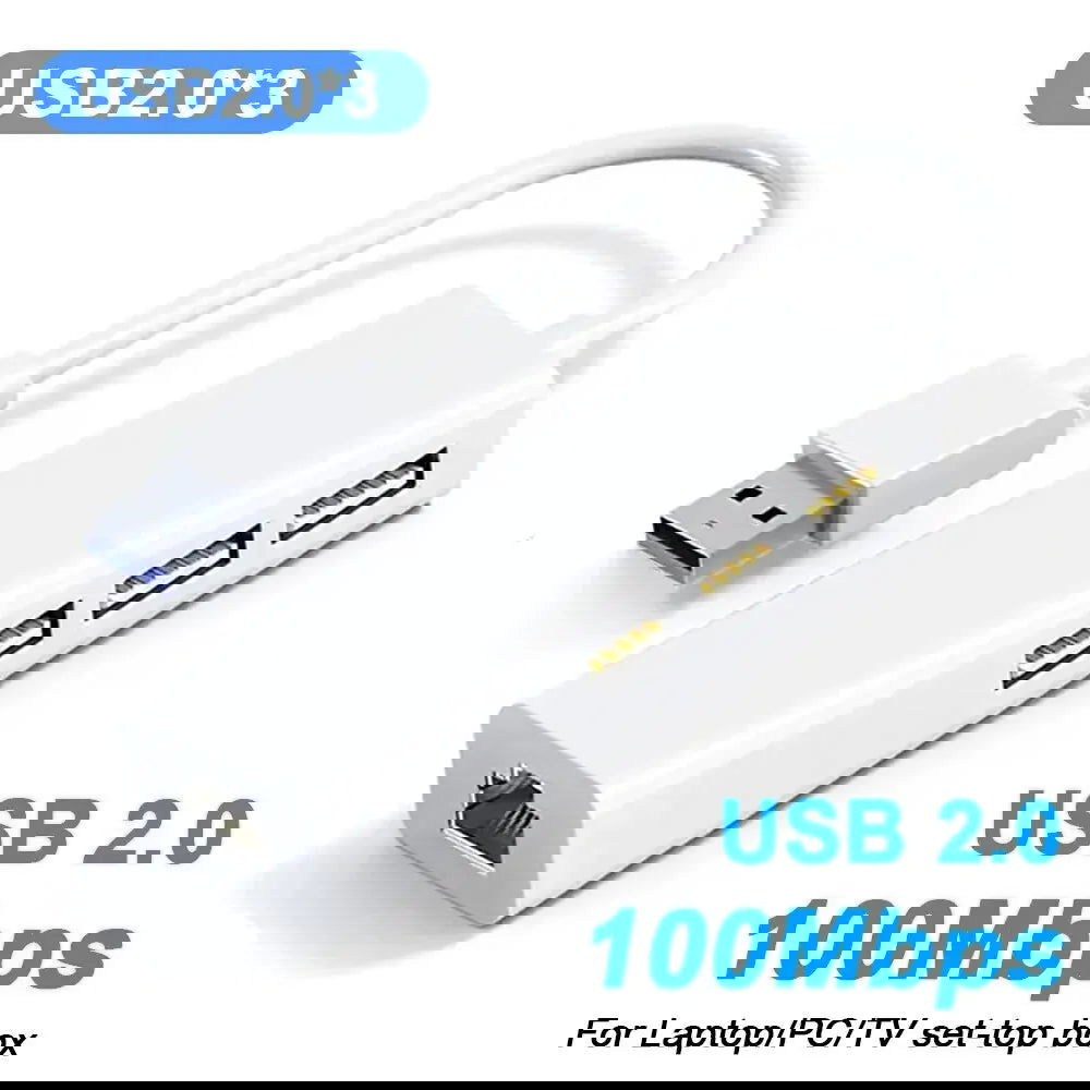 100Mbps USB C Network Card USB To RJ45 Ethernet Lan Adapter 3 USB 2.0 Type C Hub for MacBook Xiaomi Samsung Huawei PC Computer - Slobuy