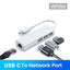 100Mbps USB C Network Card USB To RJ45 Ethernet Lan Adapter 3 USB 2.0 Type C Hub for MacBook Xiaomi Samsung Huawei PC Computer - Slobuy