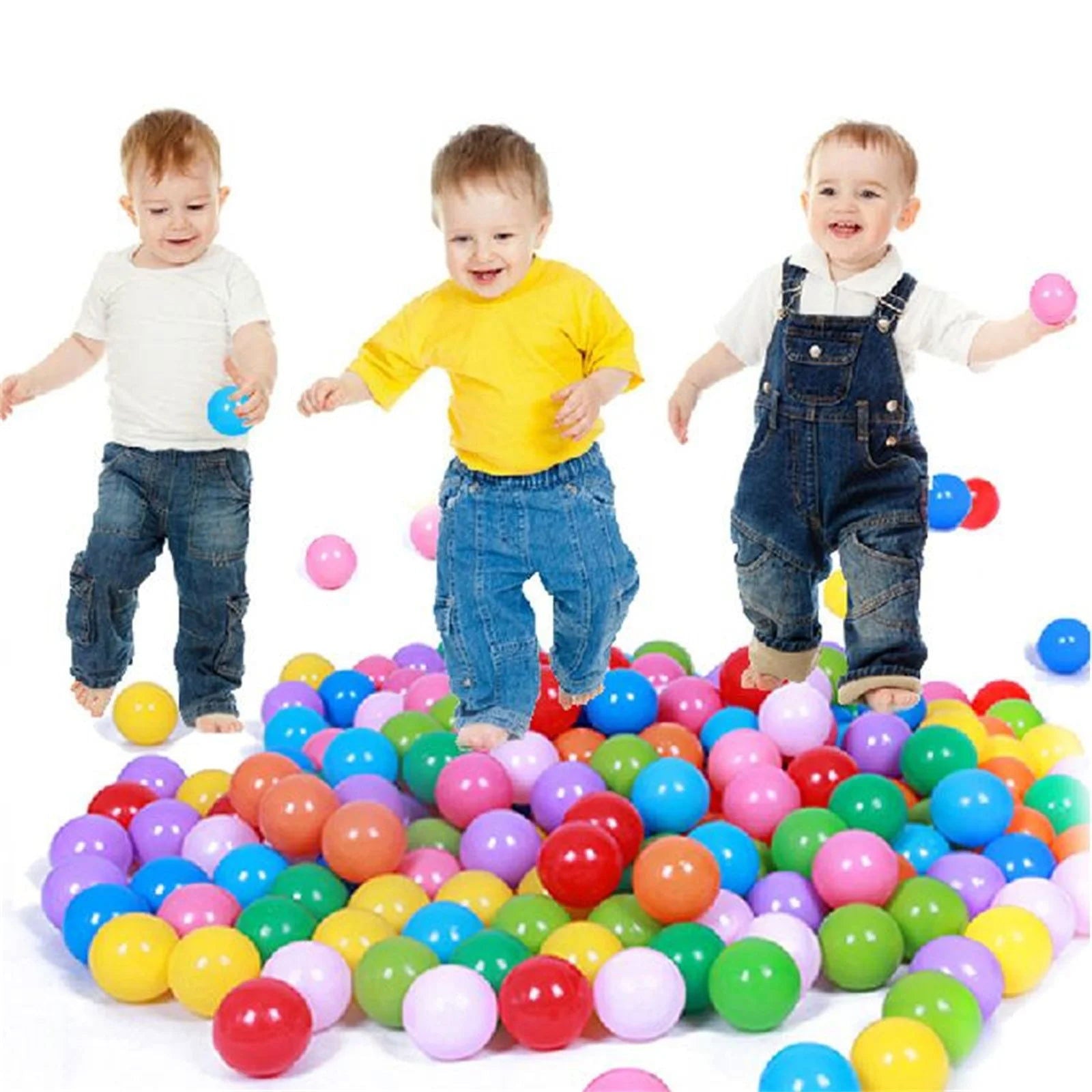 100PCS Outdoor Sport Ball Colorful Soft Water Swim Pool Ocean Wave Ball Baby Eco-Friendly Stress Air Ball Tent Toys for Children - Slobuy