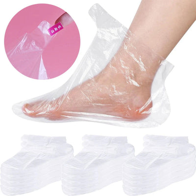 100Pcs Transprent Disposable Foot Bags Detox SPA Covers PE Plastic Foot Film Prevent Infection Chapped Feet Care Pedicure Tools - Slobuy