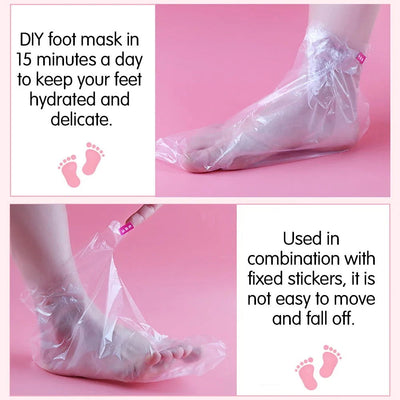 100Pcs Transprent Disposable Foot Bags Detox SPA Covers PE Plastic Foot Film Prevent Infection Chapped Feet Care Pedicure Tools - Slobuy