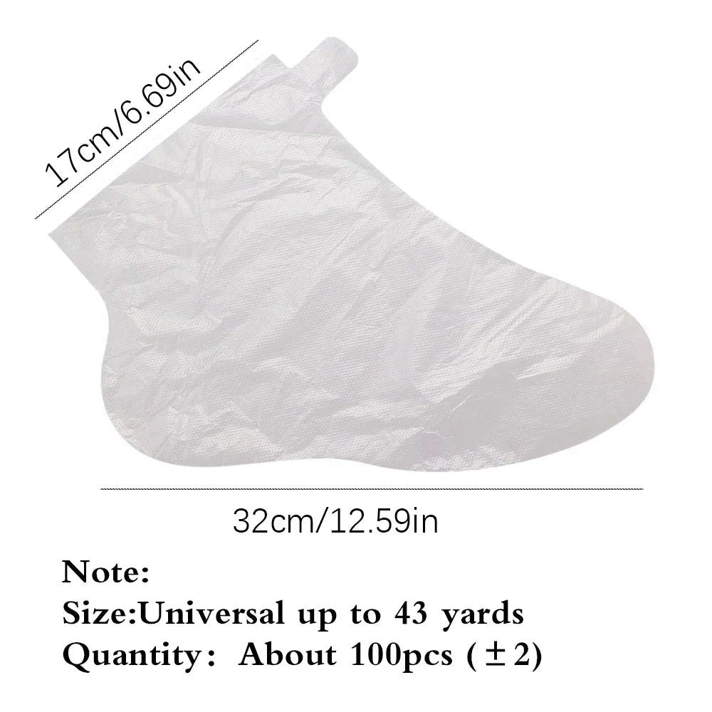 100Pcs Transprent Disposable Foot Bags Detox SPA Covers PE Plastic Foot Film Prevent Infection Chapped Feet Care Pedicure Tools - Slobuy