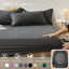 100% Cotton Fitted Bed Sheet with Elastic Band Solid Color Anti-slip Adjustable Mattress Cover for Single Double King Queen Bed - Slobuy