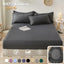 100% Cotton Fitted Bed Sheet with Elastic Band Solid Color Anti-slip Adjustable Mattress Cover for Single Double King Queen Bed - Slobuy
