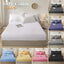 100% Cotton Fitted Bed Sheet with Elastic Band Solid Color Anti-slip Adjustable Mattress Cover for Single Double King Queen Bed - Slobuy