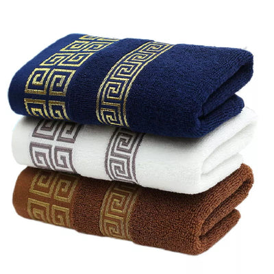 100% Cotton High Quality Face Bath Towels White Blue Bathroom Soft Feel Highly Absorbent Shower Hotel Towel Multi-color 75x35cm - Slobuy
