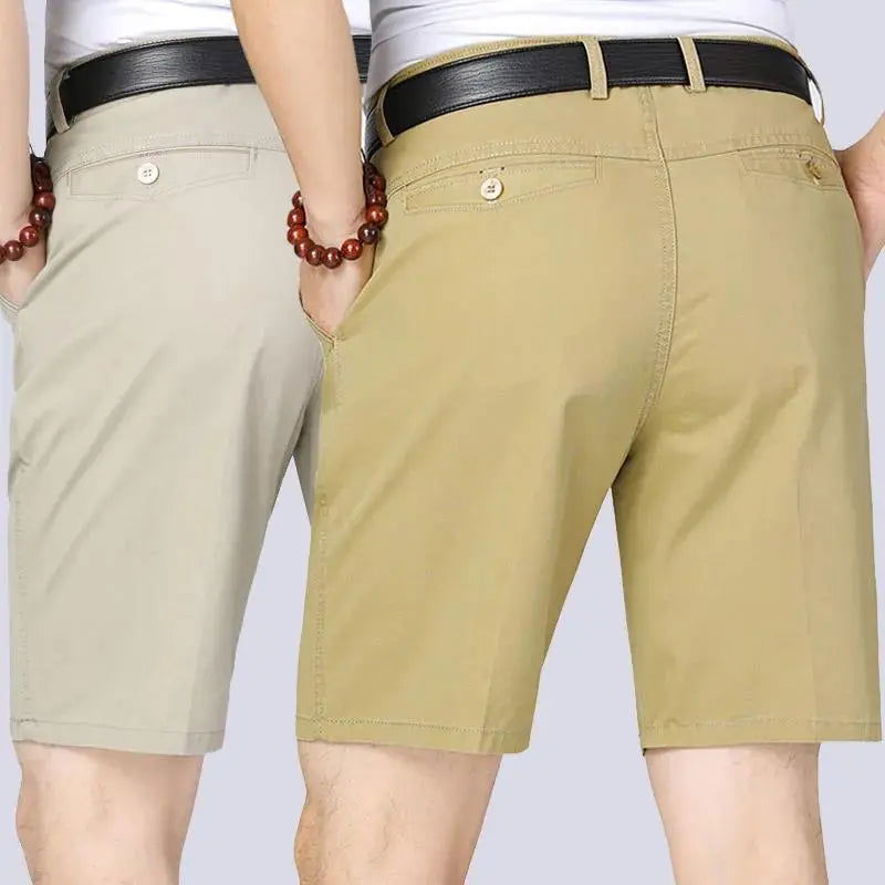 100% Cotton Shorts Men Knee Length Boardshorts Classic Brand Comfortable Clothing Beach Shorts Male Short Trousers - Slobuy