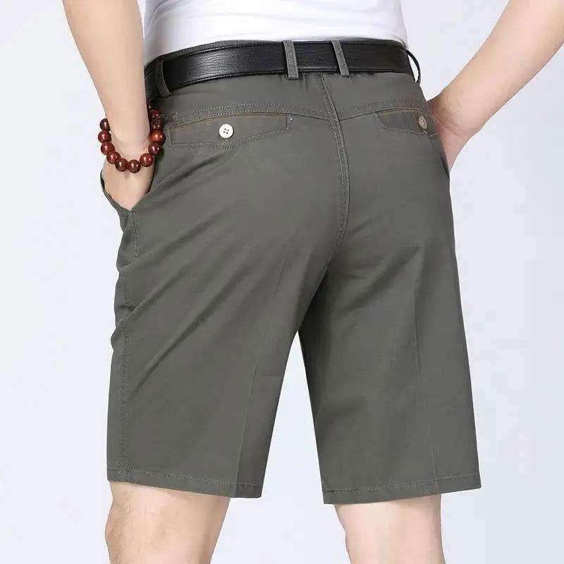 100% Cotton Shorts Men Knee Length Boardshorts Classic Brand Comfortable Clothing Beach Shorts Male Short Trousers - Slobuy