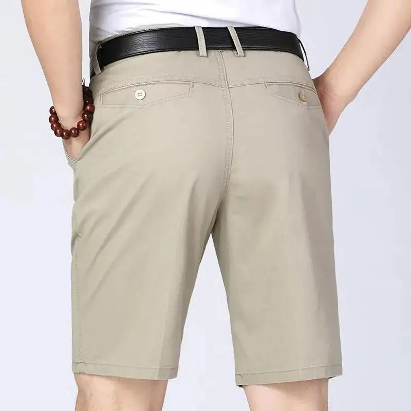 100% Cotton Shorts Men Knee Length Boardshorts Classic Brand Comfortable Clothing Beach Shorts Male Short Trousers - Slobuy