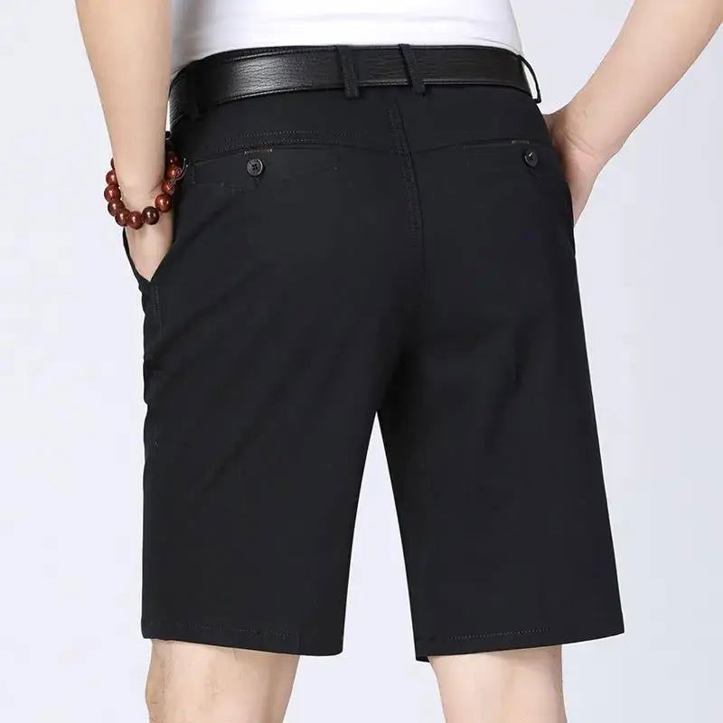100% Cotton Shorts Men Knee Length Boardshorts Classic Brand Comfortable Clothing Beach Shorts Male Short Trousers - Slobuy