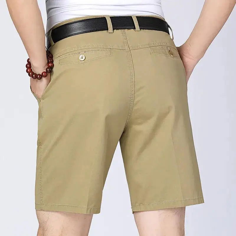 100% Cotton Shorts Men Knee Length Boardshorts Classic Brand Comfortable Clothing Beach Shorts Male Short Trousers - Slobuy