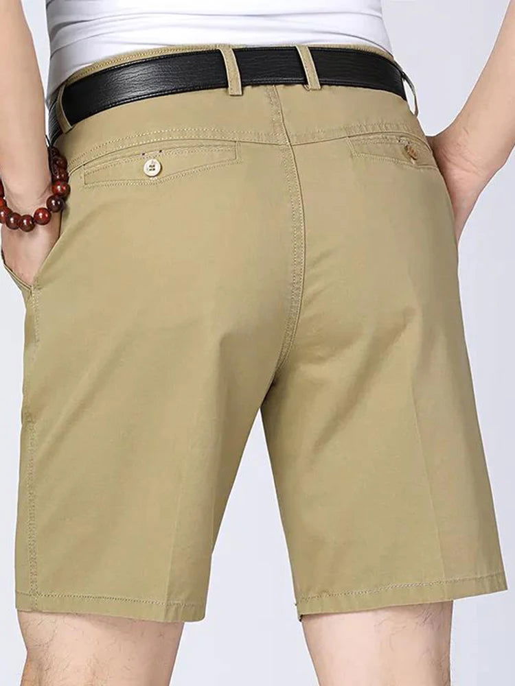 100% Cotton Shorts Men Knee Length Boardshorts Classic Brand Comfortable Clothing Beach Shorts Male Short Trousers - Slobuy