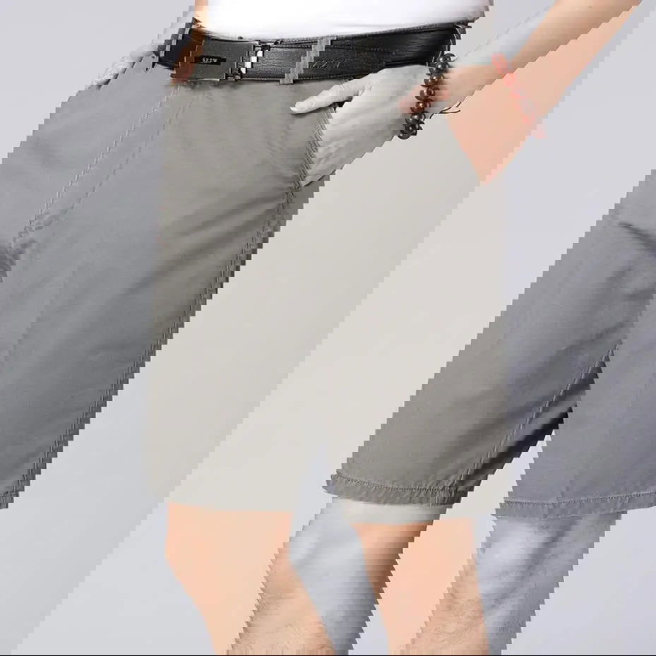 100% Cotton Shorts Men Knee Length Boardshorts Classic Brand Comfortable Clothing Beach Shorts Male Short Trousers - Slobuy