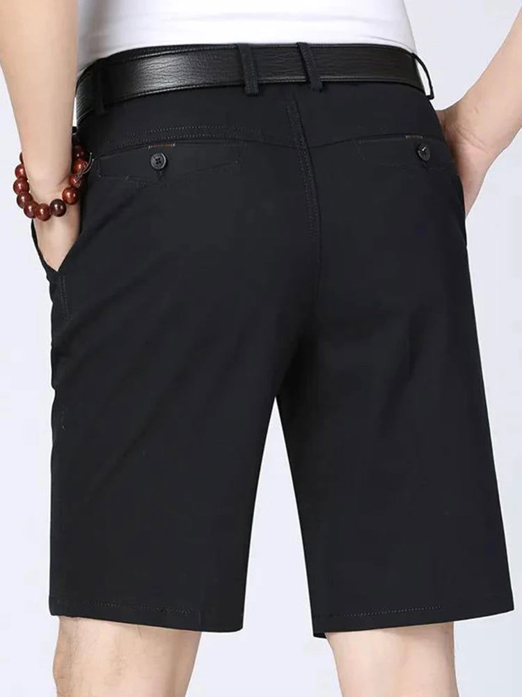 100% Cotton Shorts Men Knee Length Boardshorts Classic Brand Comfortable Clothing Beach Shorts Male Short Trousers - Slobuy