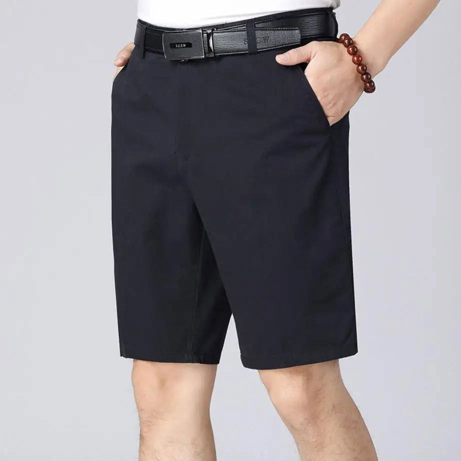 100% Cotton Shorts Men Knee Length Boardshorts Classic Brand Comfortable Clothing Beach Shorts Male Short Trousers - Slobuy