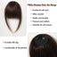100% Human Hair Bangs Natural Brown Wispy Bang Hair Clip in Bangs Fringe with Temples Hairpiece for Women Clip on Air Bang 4.5in - Slobuy