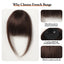 100% Human Hair Bangs Natural Brown Wispy Bang Hair Clip in Bangs Fringe with Temples Hairpiece for Women Clip on Air Bang 4.5in - Slobuy